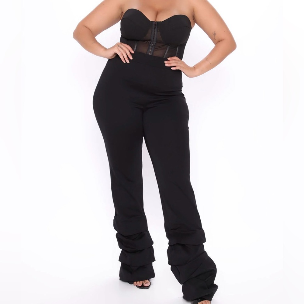 Black High Waist Stacked Pants NEW WITH TAGS